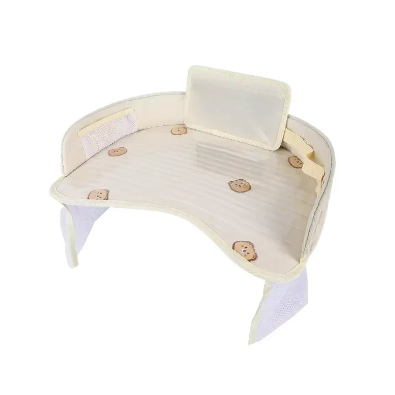 Plateau de siège auto pour enfants, pliable, avec plusieurs poches, imperméable, portable et grande capacité, idéal pour les repas et le dessin en voiture.