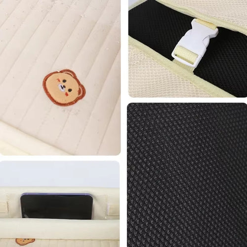 Plateau de siège auto pour enfants, pliable, avec plusieurs poches, imperméable, portable et grande capacité, idéal pour les repas et le dessin en voiture.